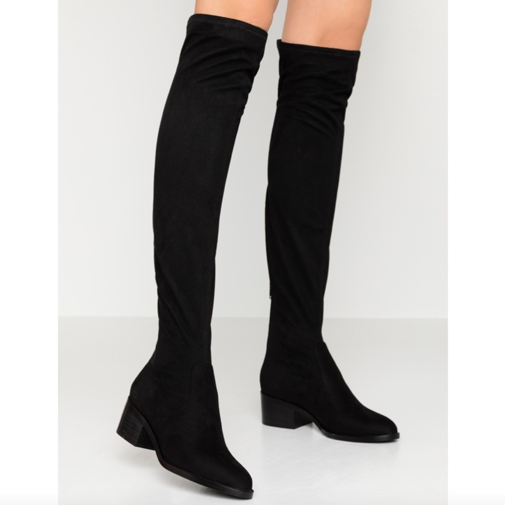 Steve Madden Faux Suede Georgette Over the Knee Black Boot Women's Shoe Size 5
